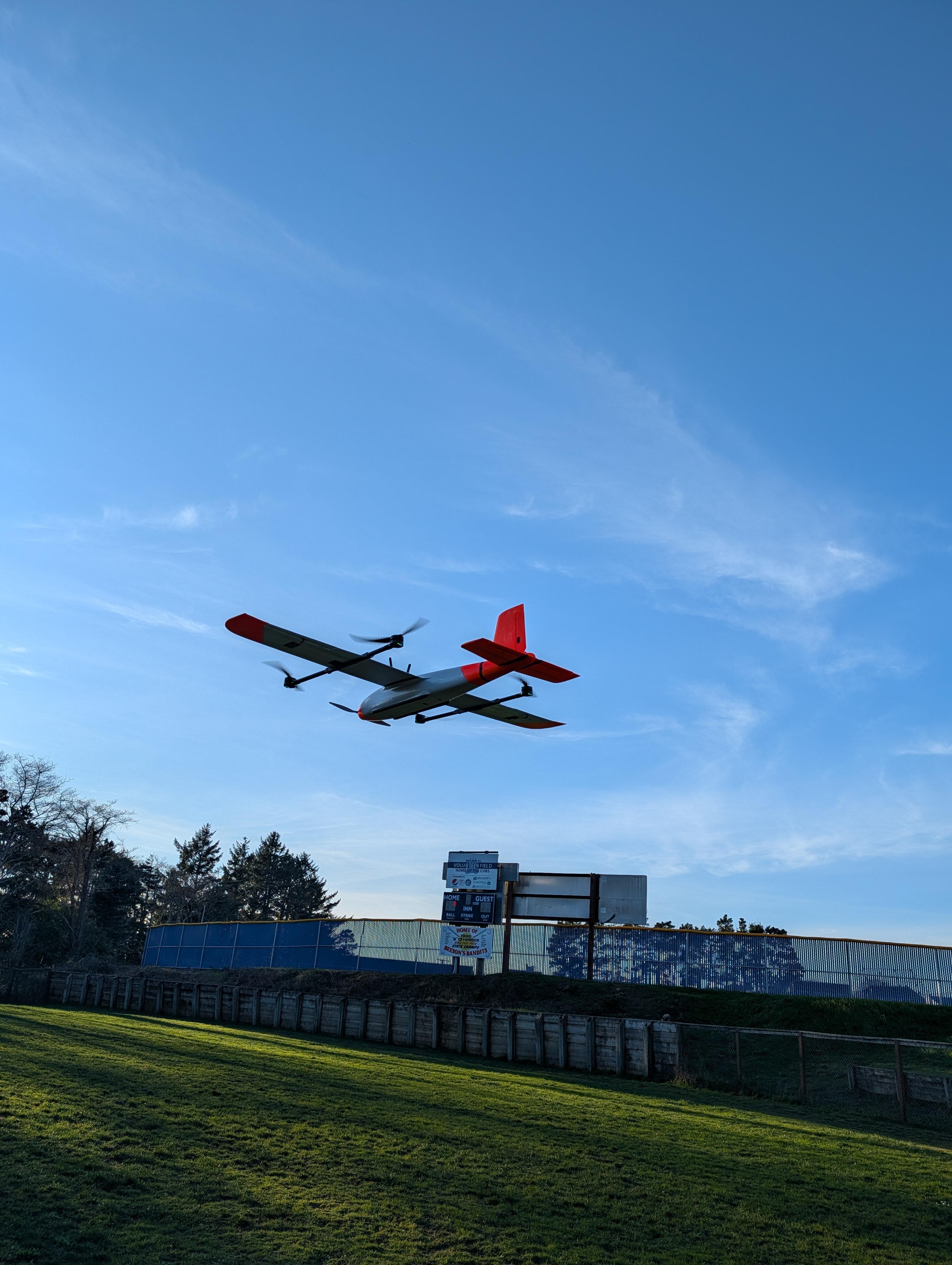 VTOL aircraft on a contracted mapping mission